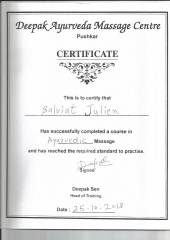 Certification Massage Ayurvédique Puskar 2018