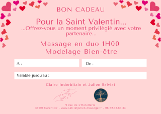 Bon cadeau massage duo
